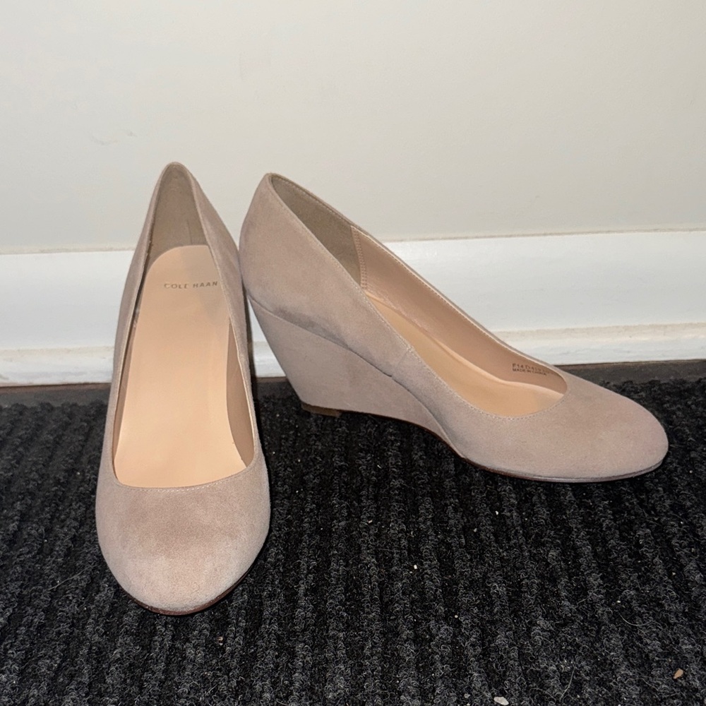 Cole Haan Maple Sugar Suede Wedges